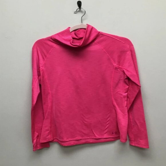 Under Armour Womens Pullover Top Shirt Pink Long Sleeve Mock Neck M - Picture 1 of 3